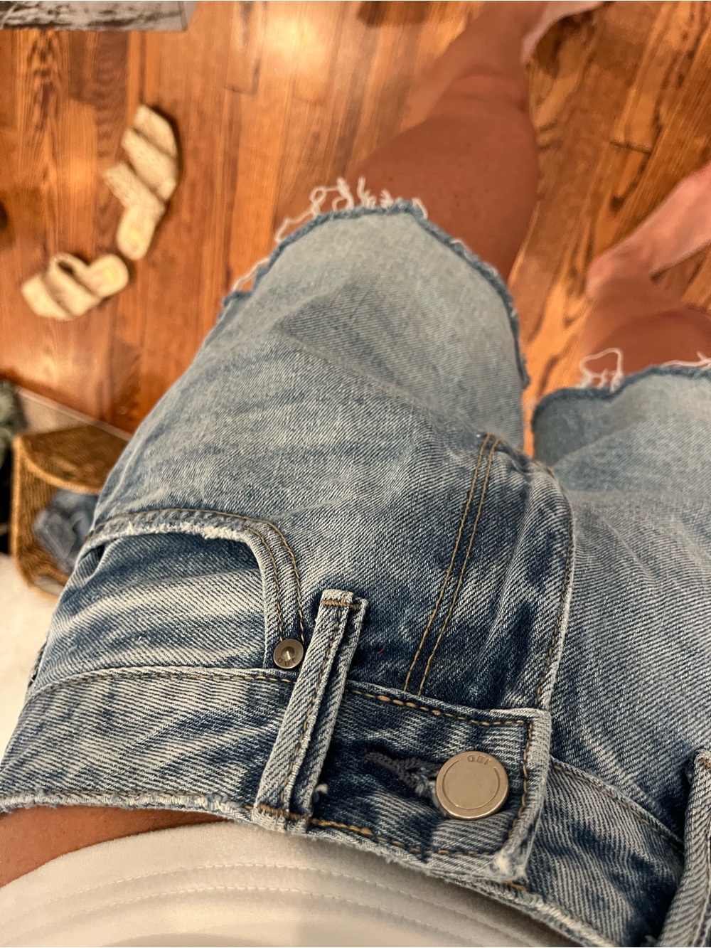Just Black Light Wash Denim Jean Shorts - Picture 5 of 10